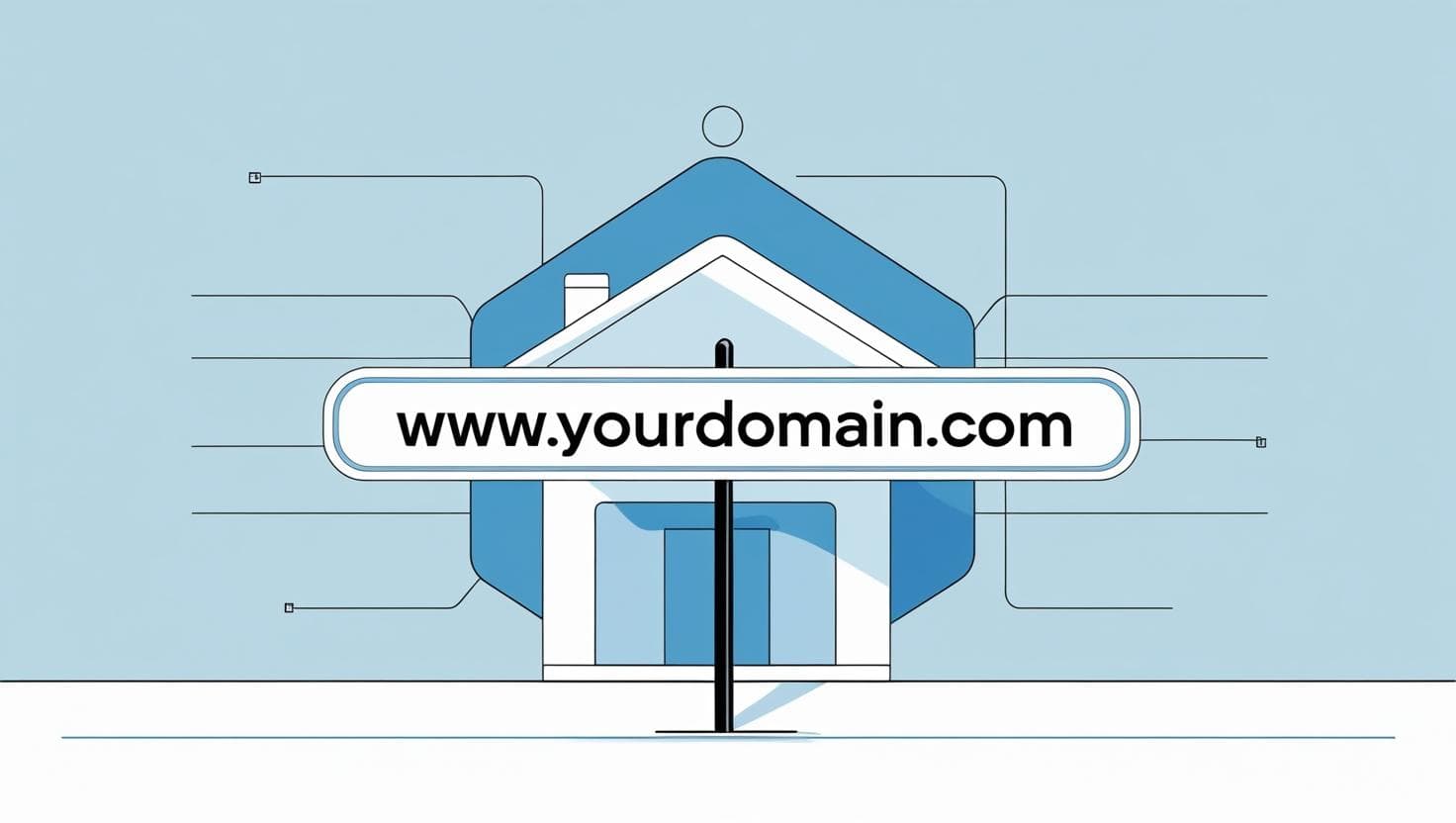 Illustration of a domain name as an online address